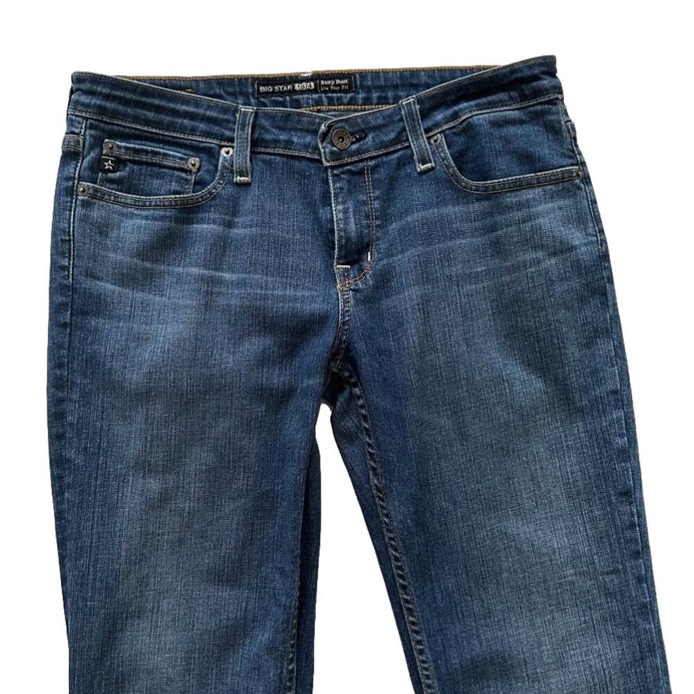 Big Star Jeans Low Rise Remy Flap Pocket Embroidered Bootcut Stretch Size 30L - Picture 3 of 12